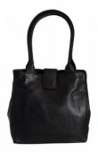 Red Dog black leather handbag